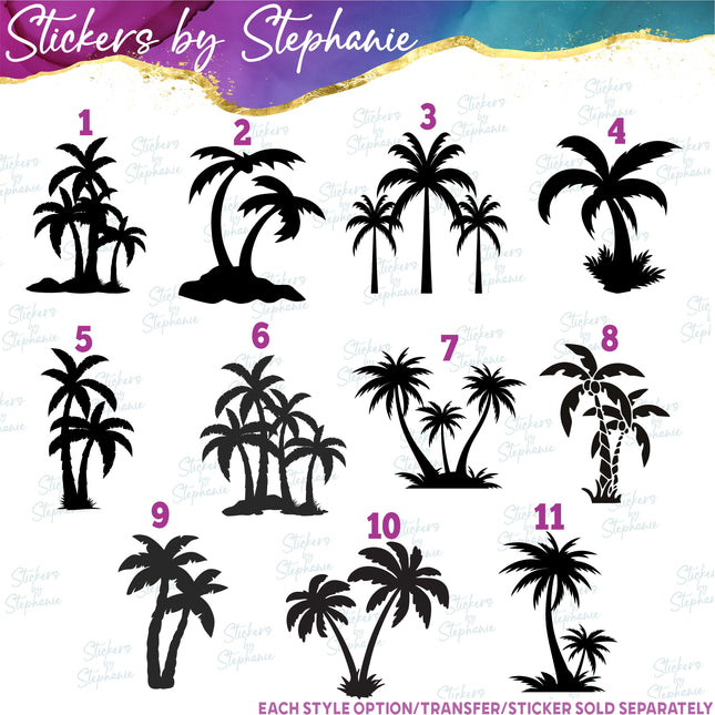 (s01-098) Palm Tree Silhouette Iron-On Transfer