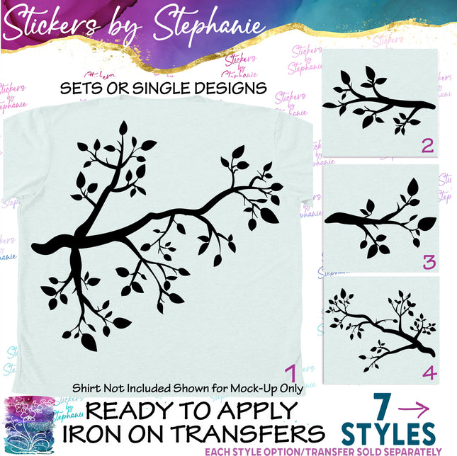(s01-099) Tree Branch Silhouette Iron-On Transfer