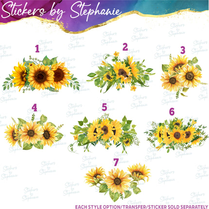(s02-110) Sunflower Sunflowers Bouquet Graphic Iron-On Transfer or Sticker