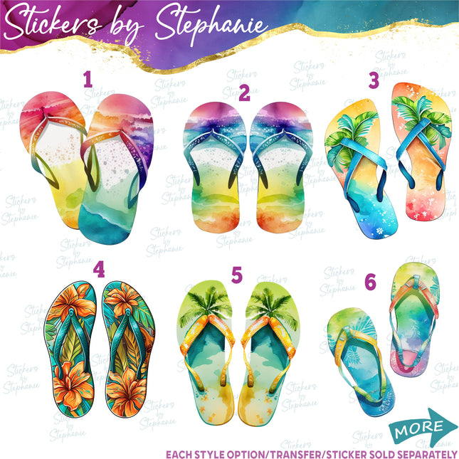(s02-161) Flip Flops Graphic Iron-On Transfer