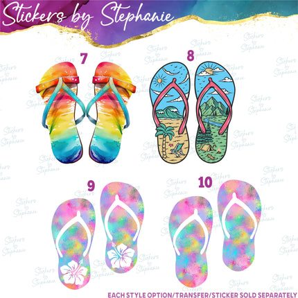 (s02-161) Flip Flops Graphic Iron-On Transfer