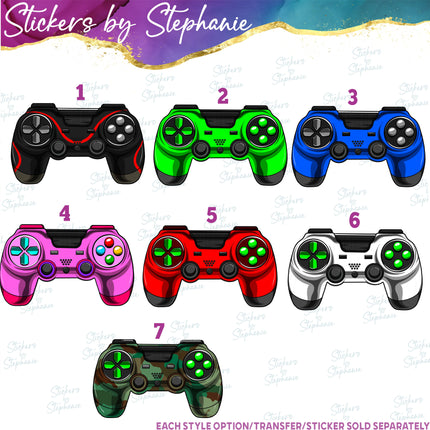 (s02-167) Video Game Controller Graphic Iron-On Transfer