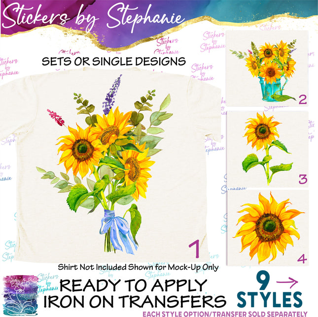 (s02-172) Sunflowers Sunflower Bouquet Graphic Iron-On Transfer or Sticker