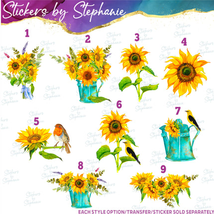 (s02-172) Sunflowers Sunflower Bouquet Graphic Iron-On Transfer or Sticker