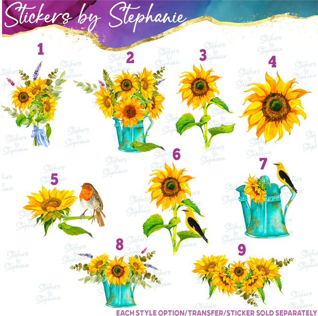 (s02-172) Sunflowers Sunflower Bouquet Graphic Iron-On Transfer or Sticker