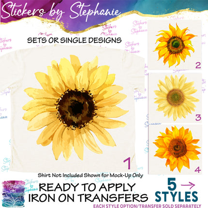 (s02-173) Sunflower Flower Graphic Iron-On Transfer or Sticker