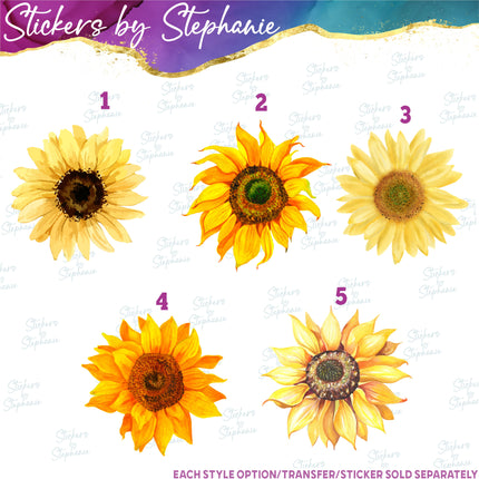 (s02-173) Sunflower Flower Graphic Iron-On Transfer or Sticker