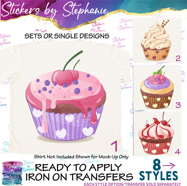 (s02-192) Cupcake Illustrated Graphic Iron-On Transfer