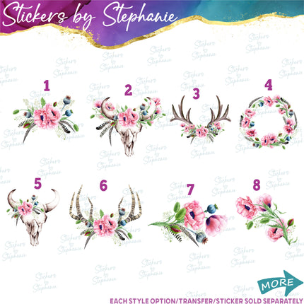 (s02-226) Pink Poppies Poppy Flowers Graphic Iron-On Transfer or Sticker