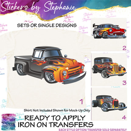 (s02-025) Classic Vintage Truck Hot Rod Graphic Iron-On Transfer or Sticker