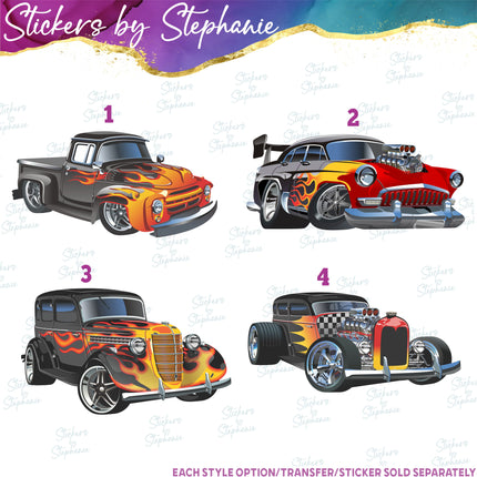 (s02-025) Classic Vintage Truck Hot Rod Graphic Iron-On Transfer or Sticker