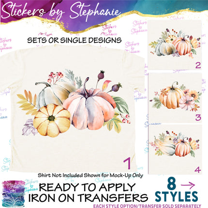 (s02-254) Pumpkins Squash Gourds Fall Graphic Iron-On Transfer or Sticker