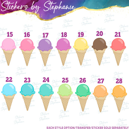 (s02-265) Ice Cream Cone Sprinkles Chocolate Graphic Iron-On Transfer
