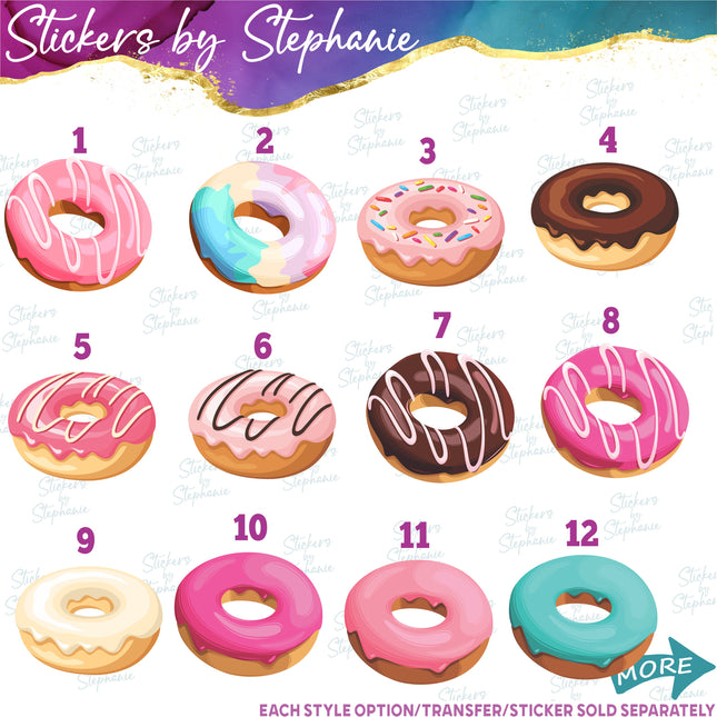 (s02-266) Glazed Donut Sprinkles Graphic Iron-On Transfer