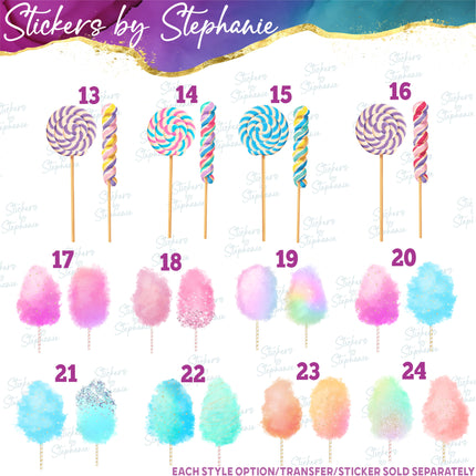 (s02-268) Candy Sweets Bubblegum Machine Graphic Iron-On Transfer