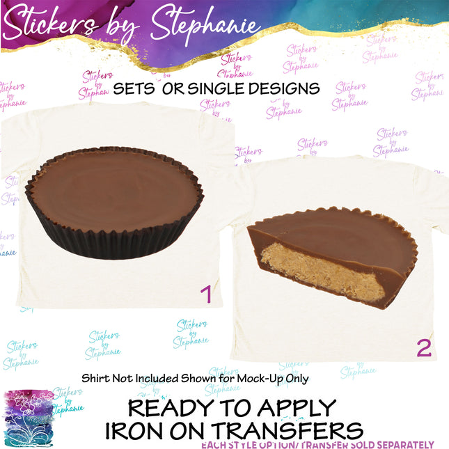(s02-269) Chocolate Peanut Butter Cups Graphic Iron-On Transfer