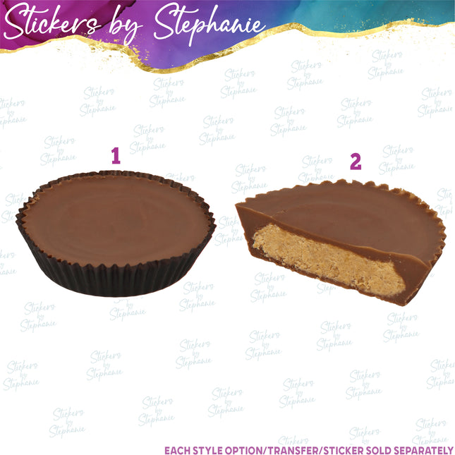 (s02-269) Chocolate Peanut Butter Cups Graphic Iron-On Transfer