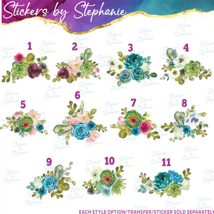 (s02-273) Cactus Flowers Succulents Graphic Iron-On Transfer or Sticker