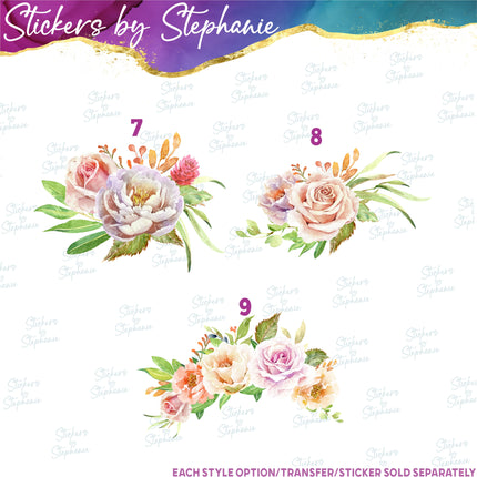 (s02-275) Blush Pink Roses Flowers Graphic Iron-On Transfer or Sticker