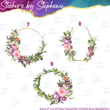 (s02-295) Purple Flowers Graphic Iron-On Transfer or Sticker