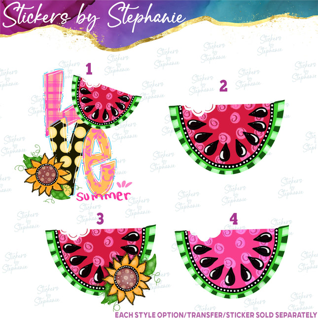 (s02-043) Love Summer Watermelon Graphic Iron-On Transfer
