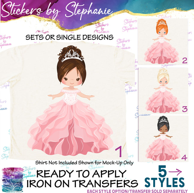 (s02-050) Princess Doll Illustrated Graphic Iron-On Transfer