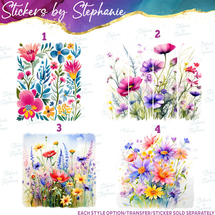 (s02-052) Wildflowers Flowers Graphic Iron-On Transfer or Sticker