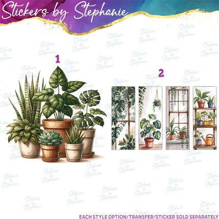 (s02-067) Plants Houseplants Graphic Iron-On Transfer or Sticker