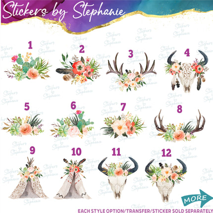 (s02-074) Succulents Cactus Flowers Graphic Iron-On Transfer or Sticker