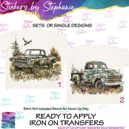 (s02-086) Camoflage Camo Truck Graphic Iron-On Transfer