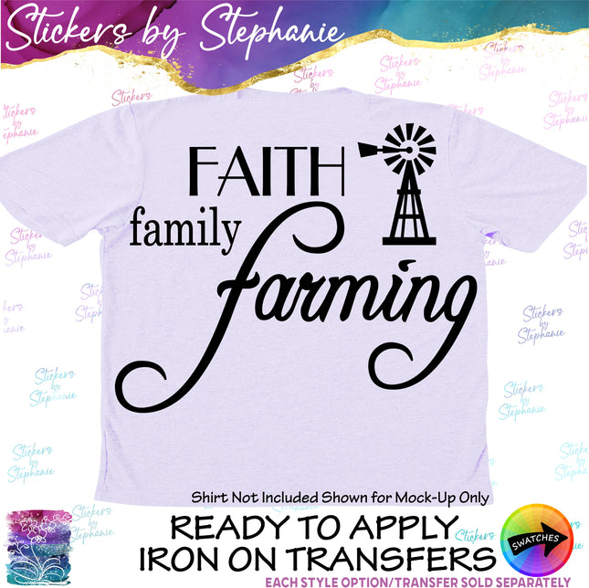 (s03-001) Faith Family Farming Iron-On Transfer