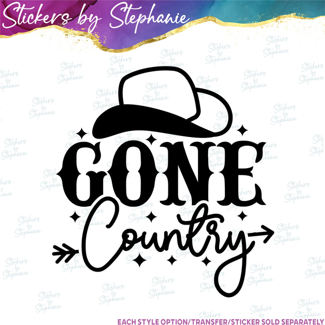 (s03-010) Gone Country Iron-On Transfer