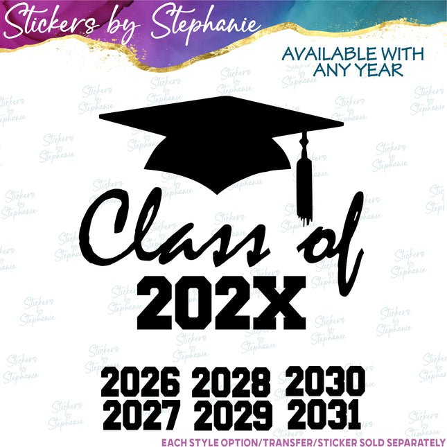 (s03Y-037) Class of Year Iron-On Transfer
