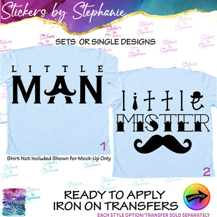 (s03-112) Little Man Mustache Iron-On Transfer