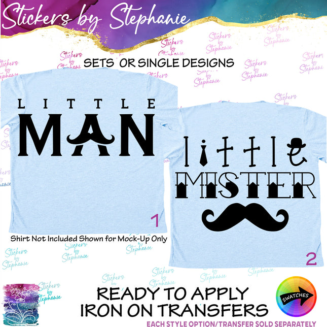 (s03-112) Little Man Mustache Iron-On Transfer