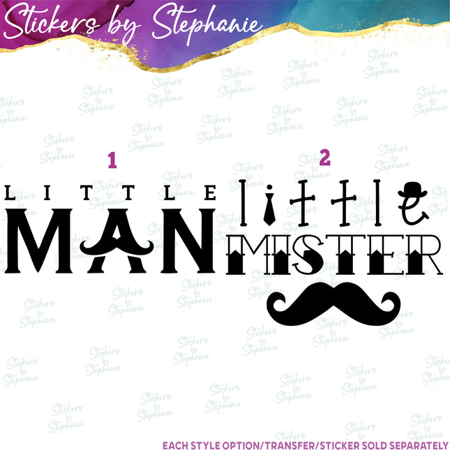(s03-112) Little Man Mustache Iron-On Transfer