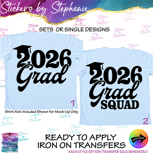 (s03Y-043) Year Grad Squad Iron-On Transfer