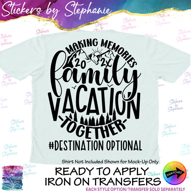(s03Y-045) Family Vacation Making Memories Together Iron-On Transfer