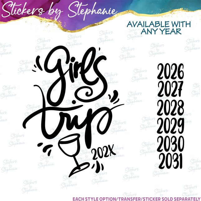 (s03Y-049) Girls Trip Iron-On Transfer