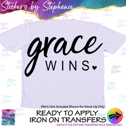 (s03-135) Grace Wins Iron-On Transfer