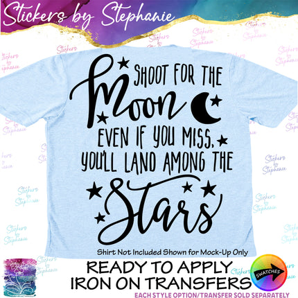 (s03-141) Shoot for the Moon Miss Land in Stars Iron-On Transfer
