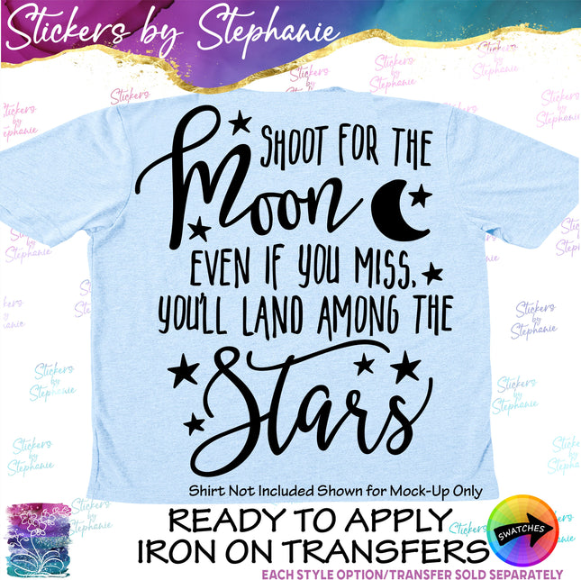 (s03-141) Shoot for the Moon Miss Land in Stars Iron-On Transfer