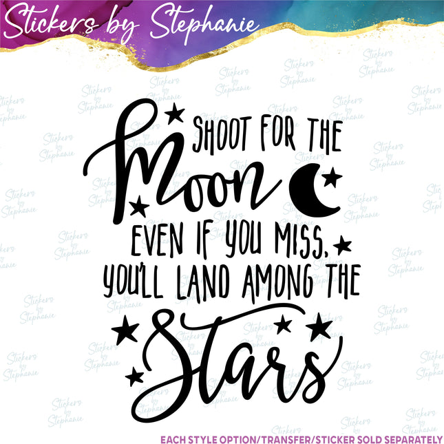 (s03-141) Shoot for the Moon Miss Land in Stars Iron-On Transfer