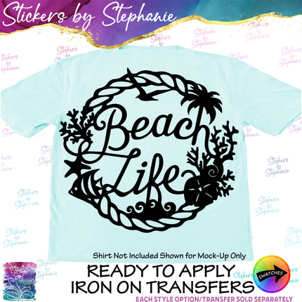 (s03-153) Beach Life Iron-On Transfer
