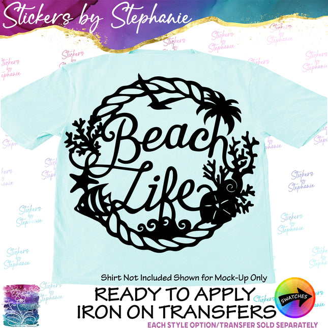 (s03-153) Beach Life Iron-On Transfer