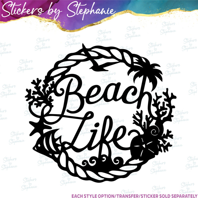 (s03-153) Beach Life Iron-On Transfer
