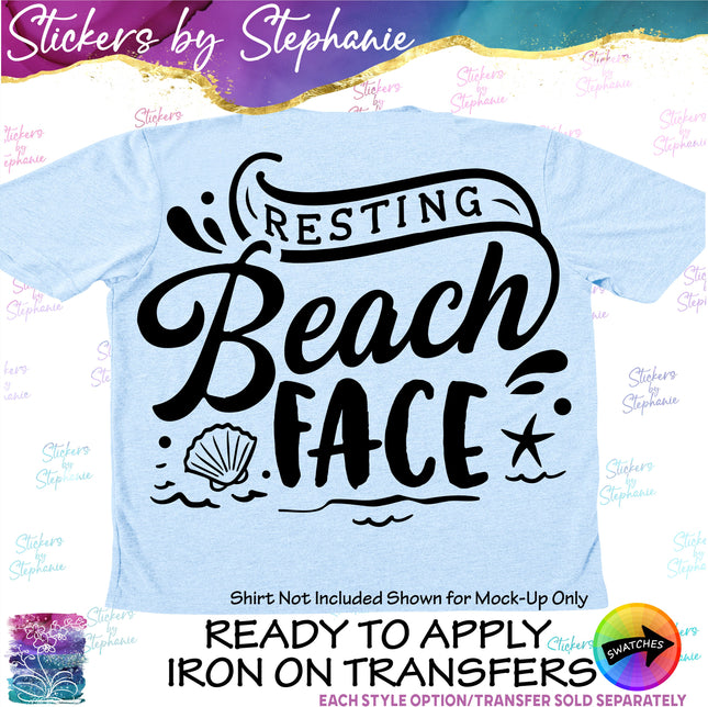(s03-159) Resting Beach Face Iron-On Transfer