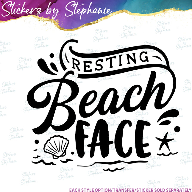 (s03-159) Resting Beach Face Iron-On Transfer