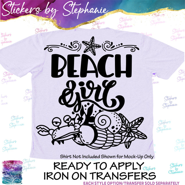 (s03-164) Beach Girl Iron-On Transfer or Sticker