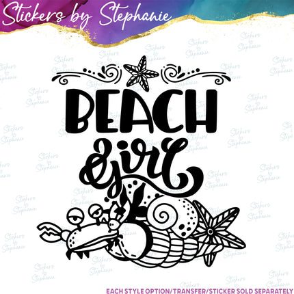 (s03-164) Beach Girl Iron-On Transfer or Sticker